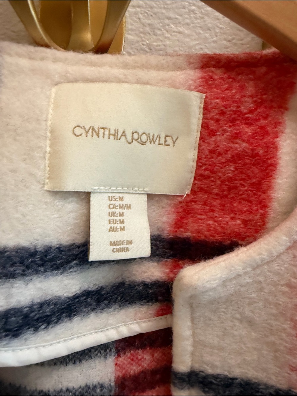 CYNTHIA ROWLEY Wool Blend Plaid Open Duster Jacket - Picture 4 of 5